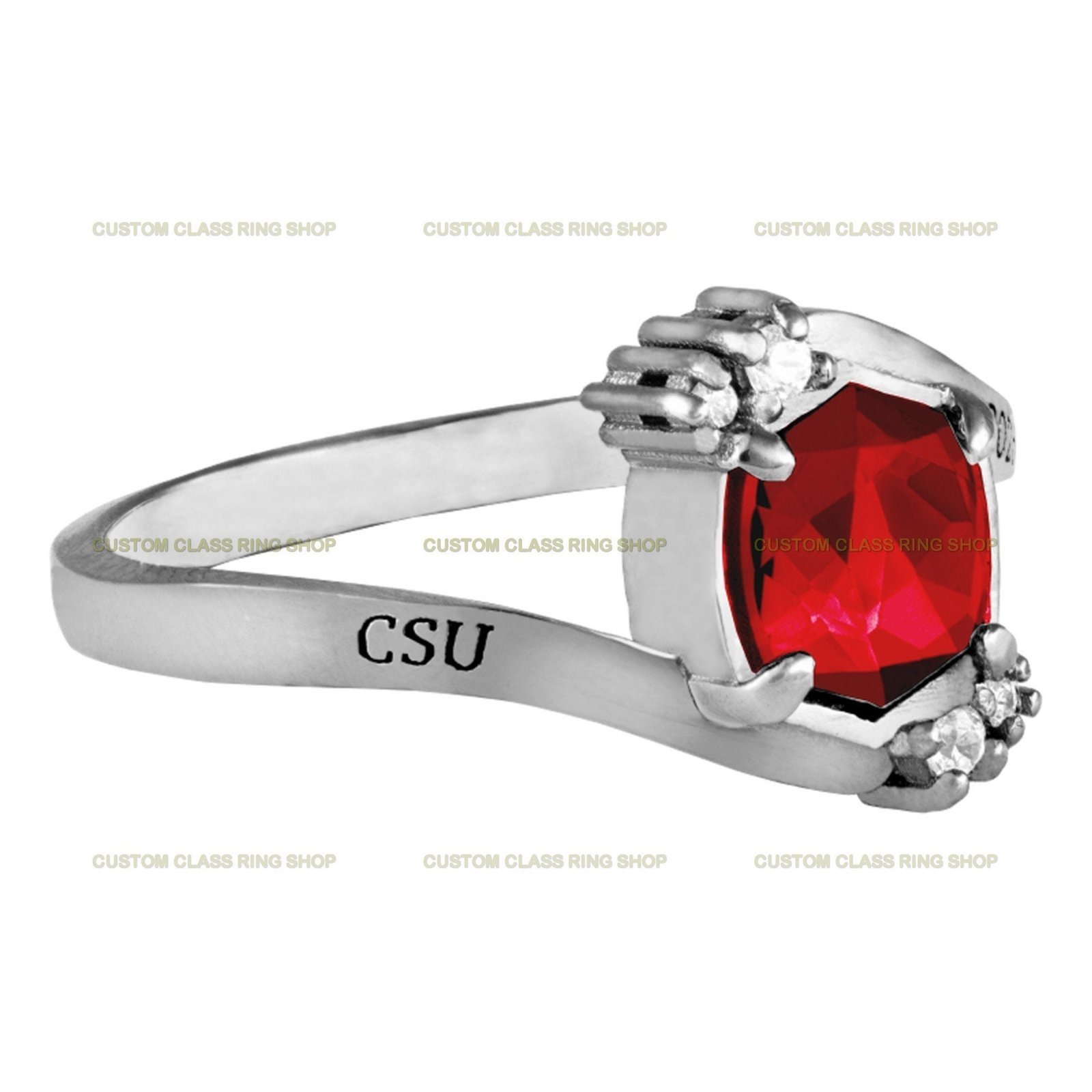 Hexagon Class Ring for Women, Serenity Essence 925 Silver - Image 2