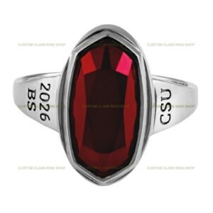 Oval CZ School Ring for Women, Grace Essence 925 Silver