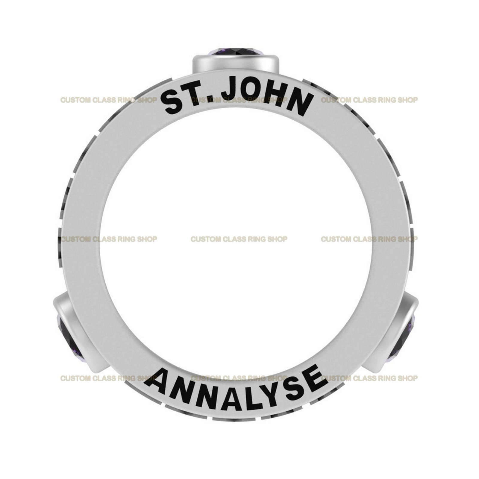 Round Halo Class Ring for Women, Sparkling 925 Silver Grad Gift - Image 4