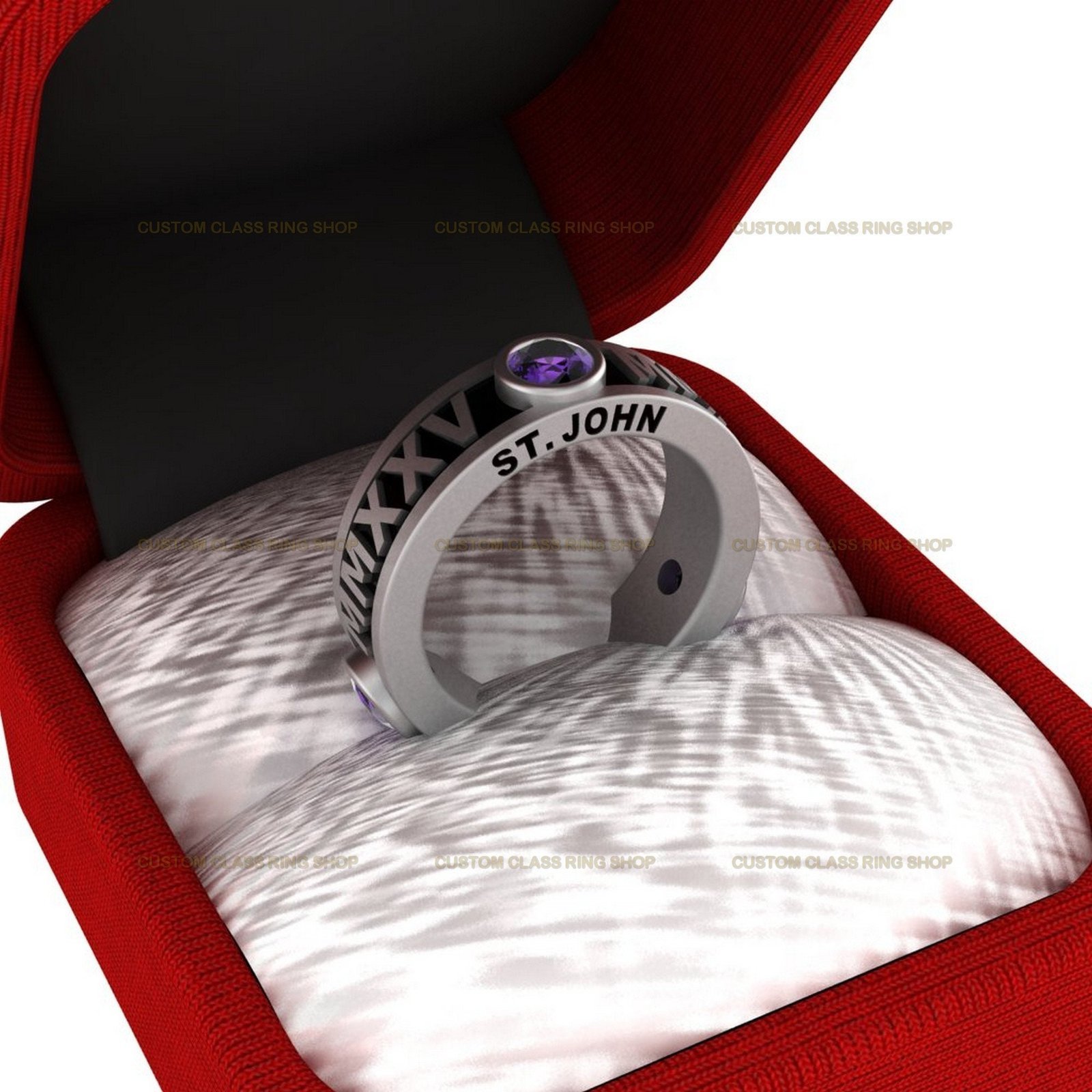 Round Halo Class Ring for Women, Sparkling 925 Silver Grad Gift - Image 6