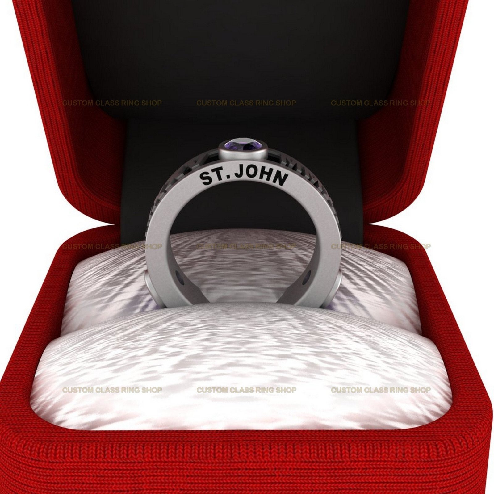 Round Halo Class Ring for Women, Sparkling 925 Silver Grad Gift - Image 7