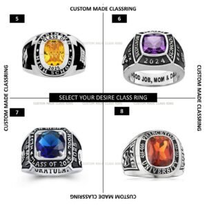 Any Year Graduation Ring, Fully Personalized 925 Silver Class Ring