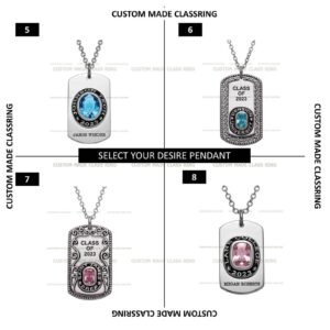 Custom Class Pendant, Fully Personalized School Necklace 925 Silver
