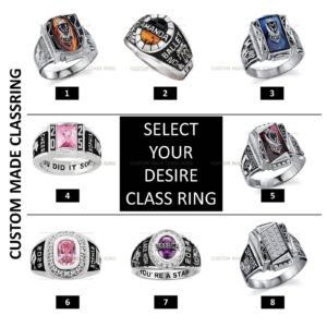 Mascot Class Ring, Custom School Logo Any Year in 925 Silver