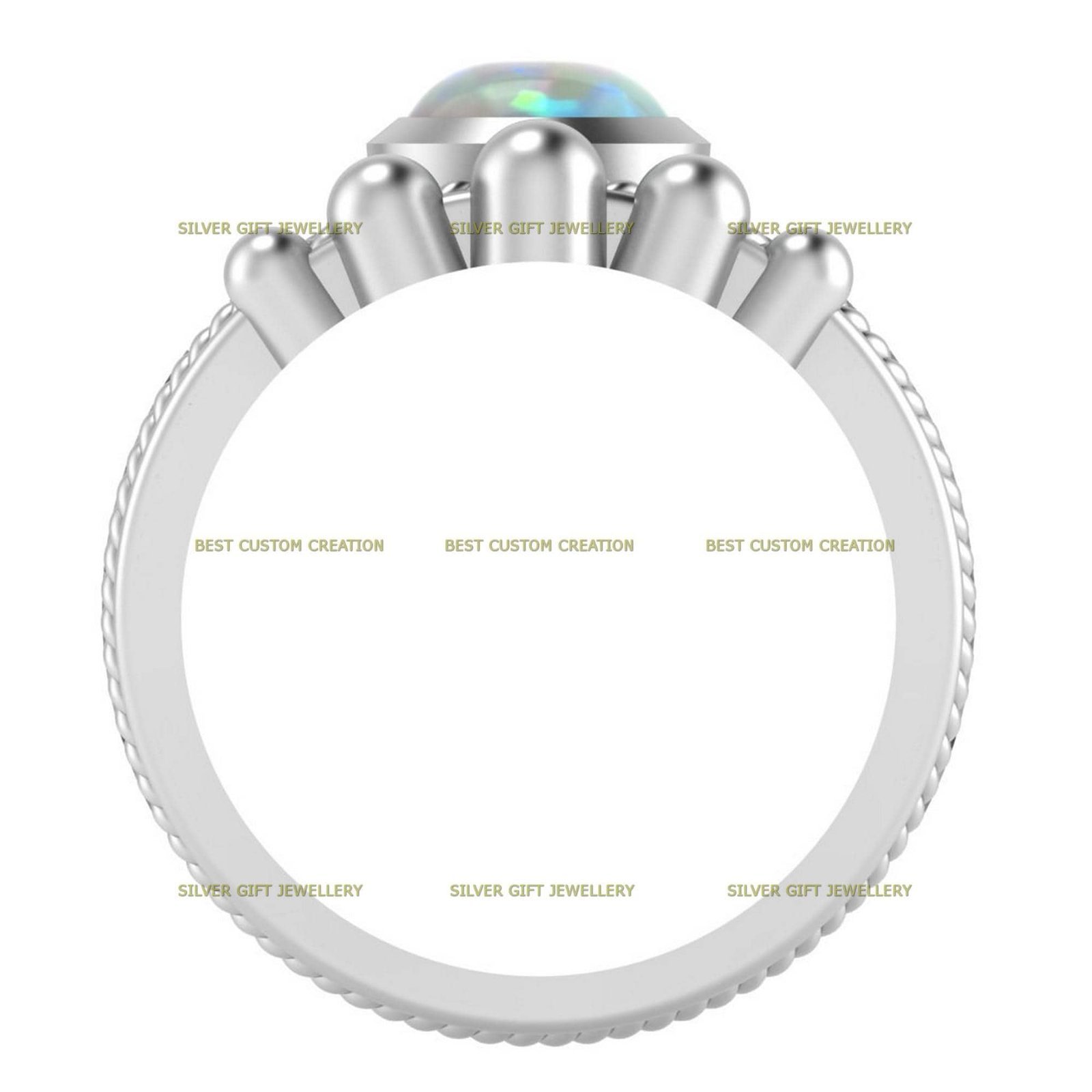 Opal Graduation Keepsake Ring, Engraved 925 Silver - Image 6