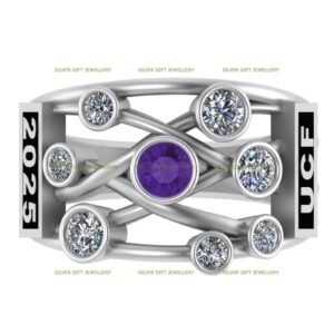 Excellence Birthstone Ring, Memorabilia Class Ring 925 Silver