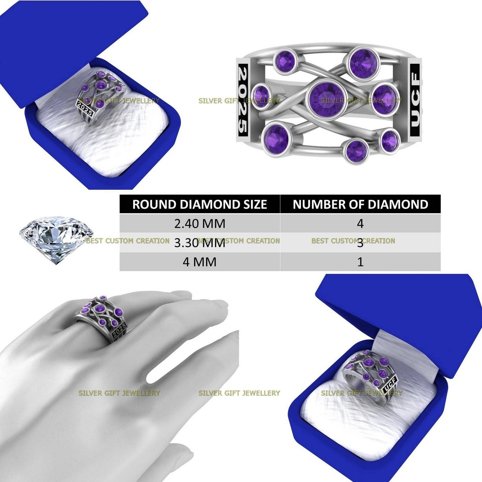 Legacy Milestone Ring, Honor and Success Class Ring 925 Silver - Image 8