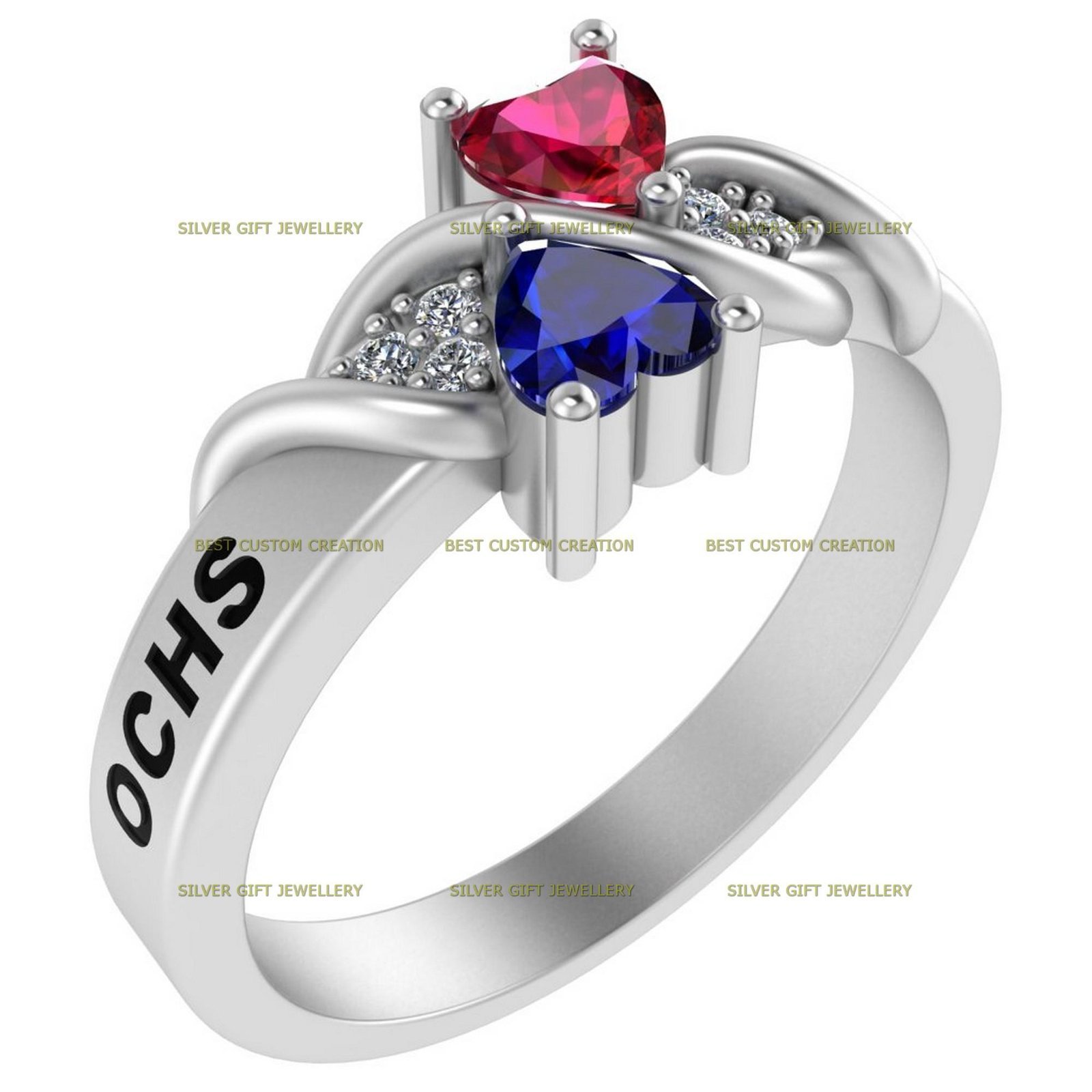Legacy of Love Ring, Heart Stone Class Ring 925 Silver - Image 6