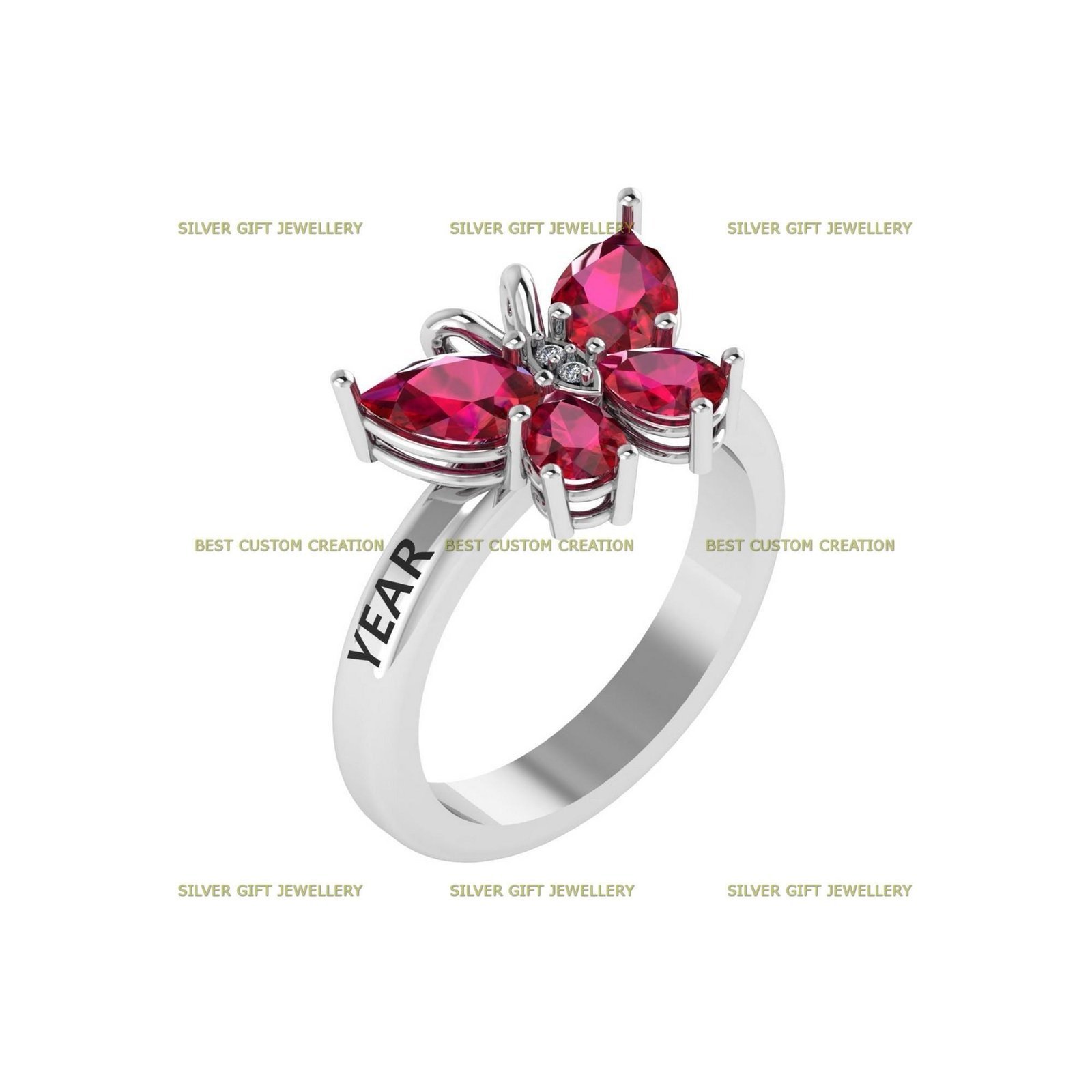 Butterfly Keepsake Ring, Fluttering Dreams Graduation Gift 925 Silver - Image 3