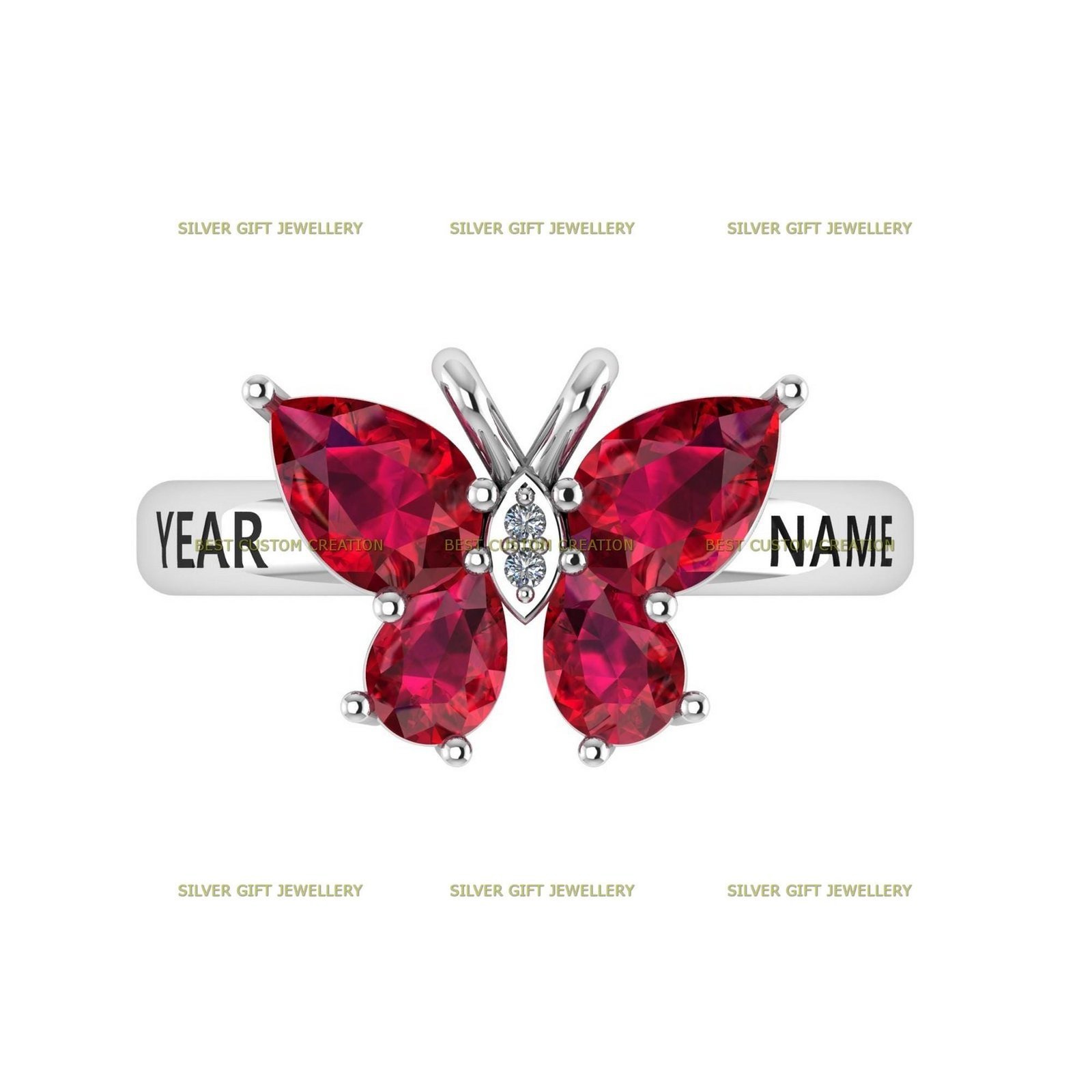 Butterfly Keepsake Ring, Fluttering Dreams Graduation Gift 925 Silver