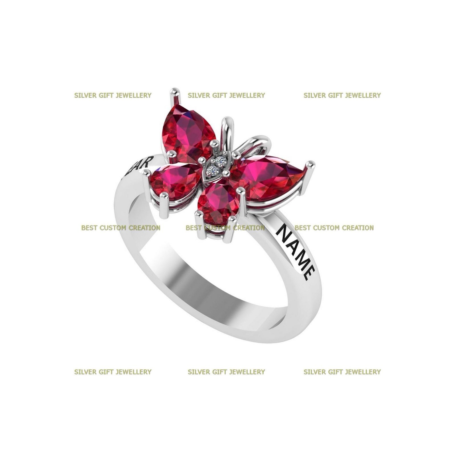 Butterfly Keepsake Ring, Fluttering Dreams Graduation Gift 925 Silver - Image 4