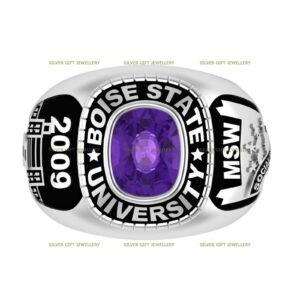 Substantial Senior Ring, High School Class Ring for All 925 Silver