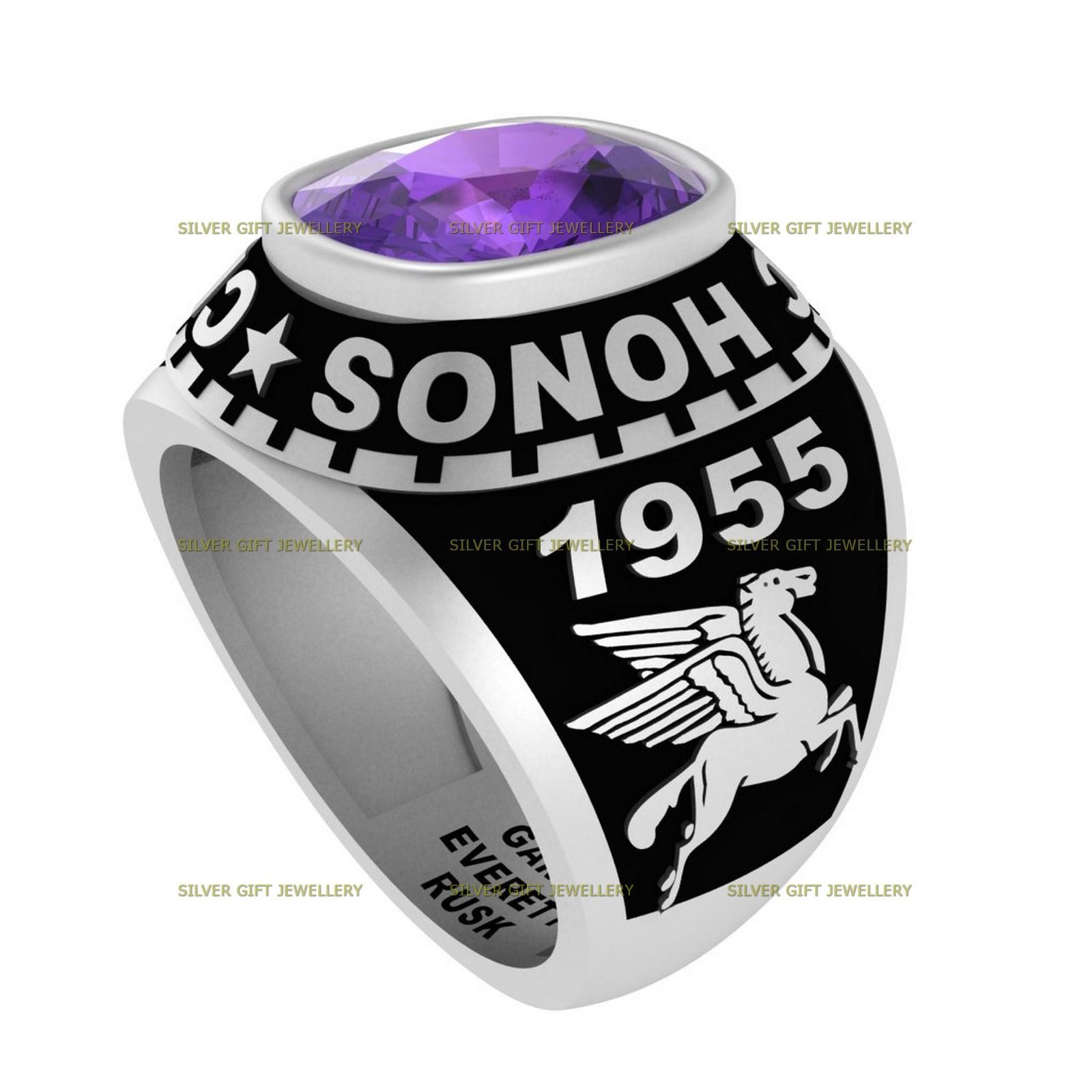 Custom College Grad Ring, Any School Personalized 925 Silver - Image 4