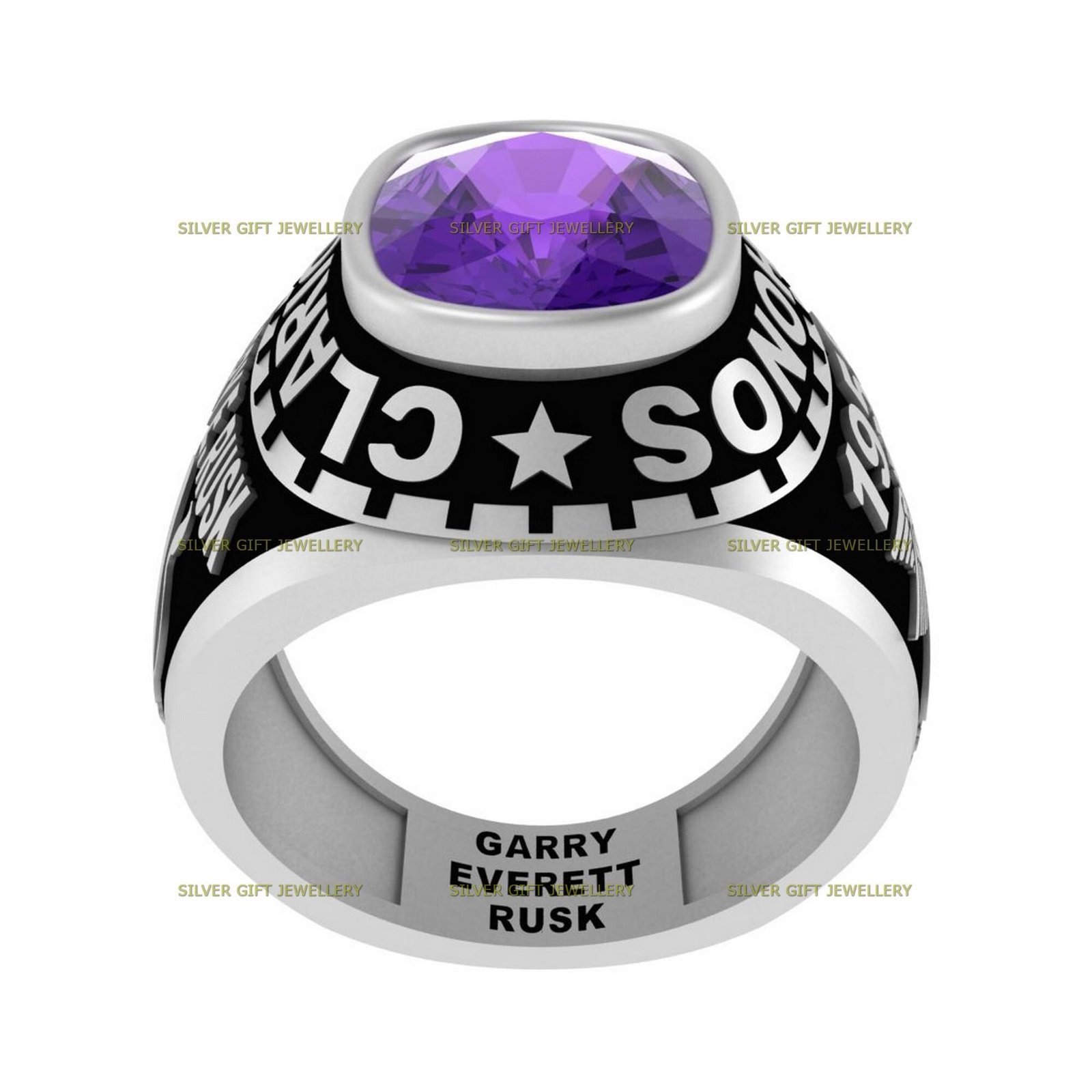 Custom College Grad Ring, Any School Personalized 925 Silver - Image 5