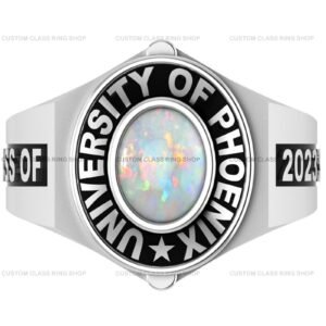 Everyday Oval College Ring, Handmade Sterling Silver Grad Gift