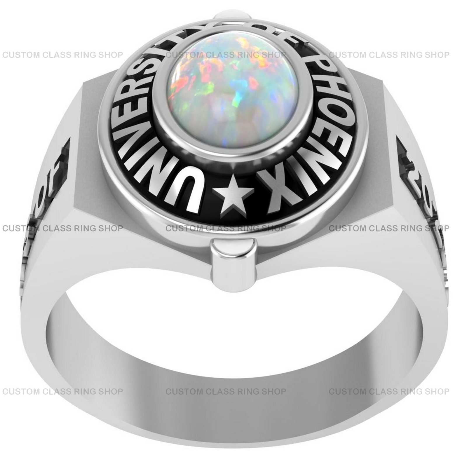 Everyday Oval College Ring, Handmade Sterling Silver Grad Gift - Image 4