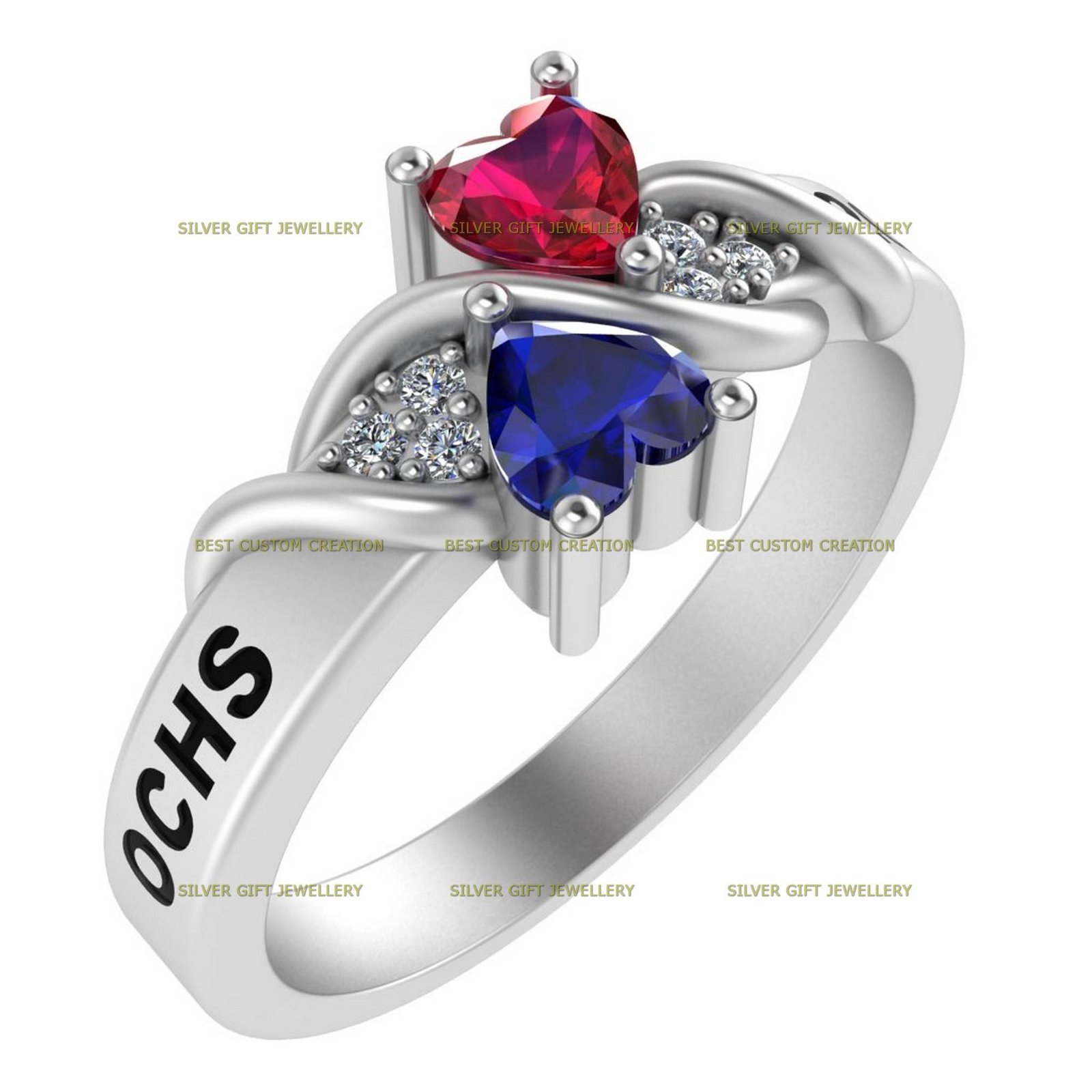 Legacy of Love Ring, Heart Stone Class Ring 925 Silver - Image 4