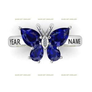 Wings Butterfly Class Ring, Fluttering Dreams 925 Silver