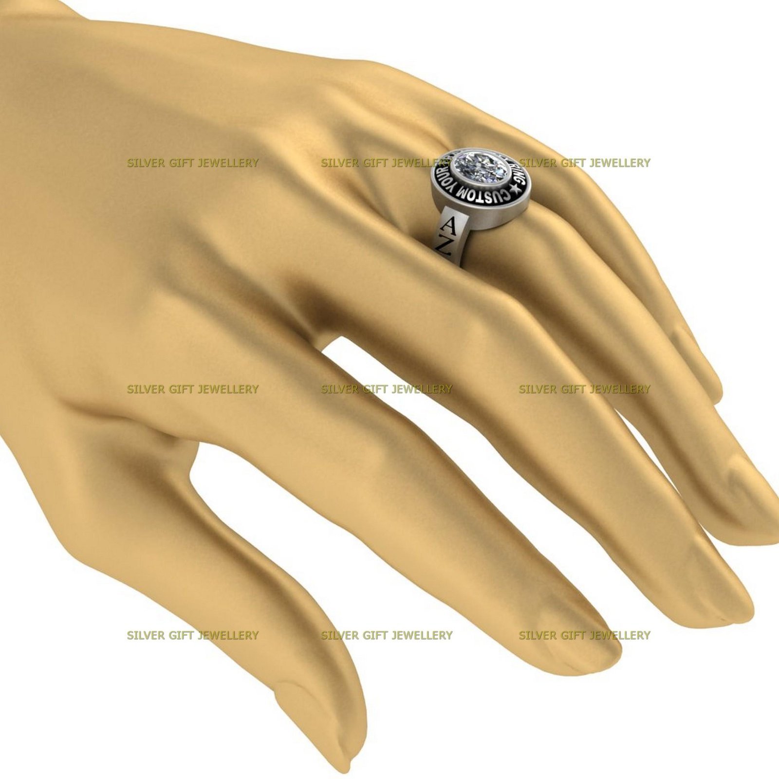 Prestige Class Ring for Her, Gold Tone 925 Silver - Image 6