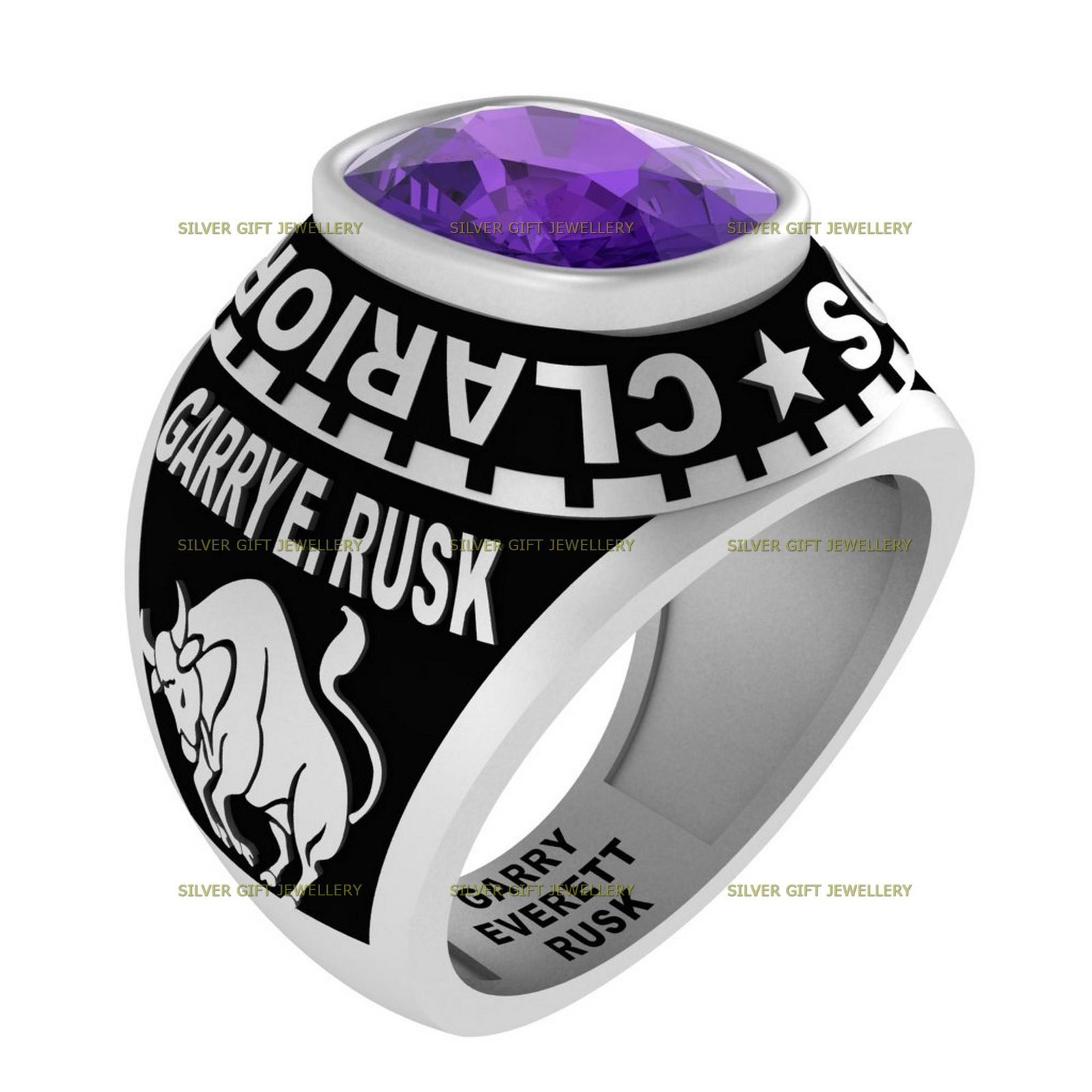 Custom College Grad Ring, Any School Personalized 925 Silver - Image 3