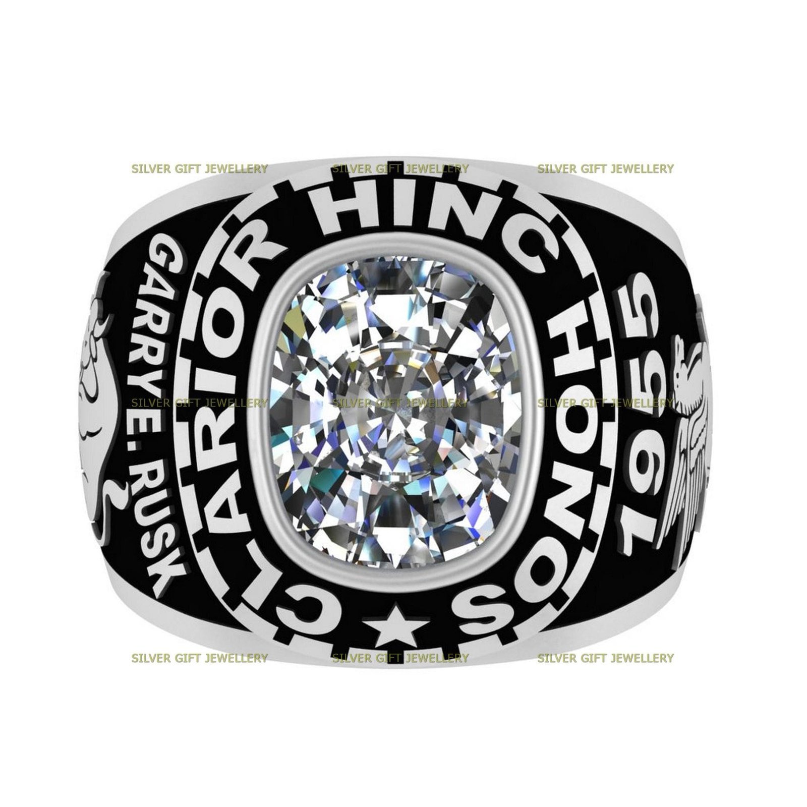 Any University Class Ring, Custom College Ring 925 Silver