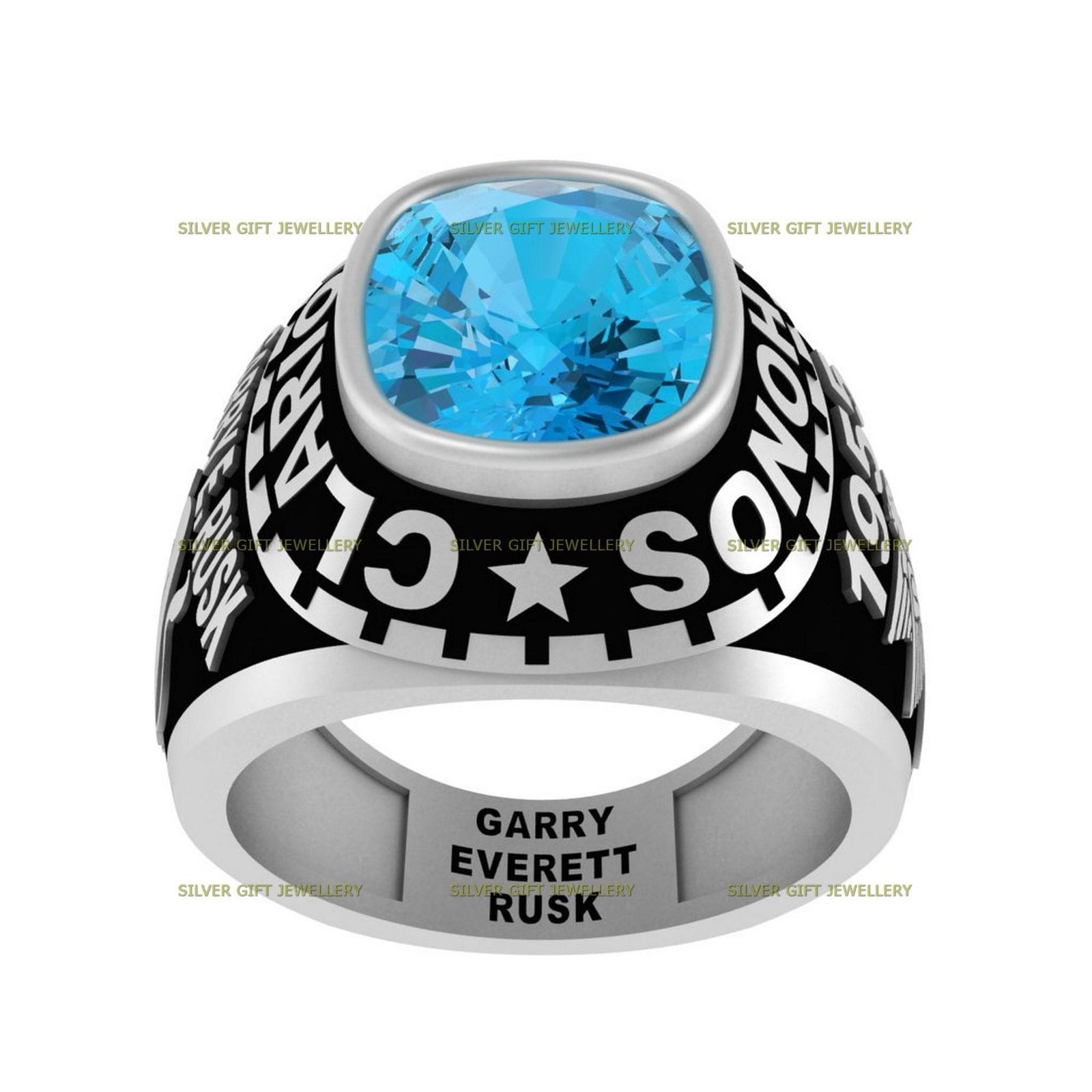 University Ring for Men, Custom Senior Ring 925 Silver - Image 6