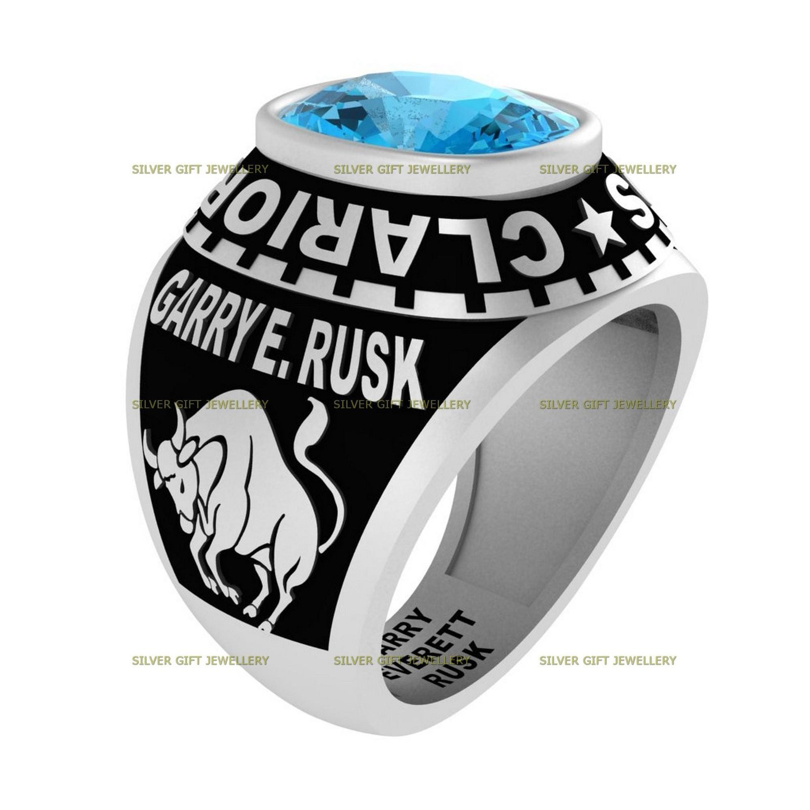 University Ring for Men, Custom Senior Ring 925 Silver - Image 5