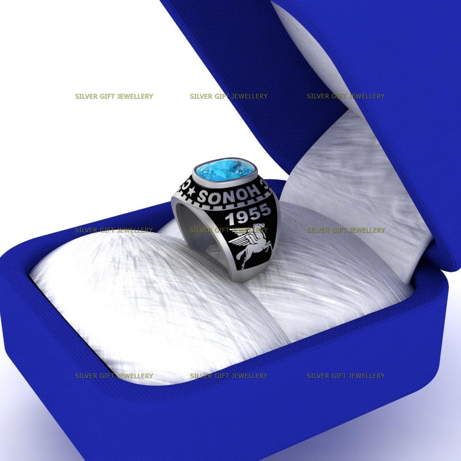 University Ring for Men, Custom Senior Ring 925 Silver - Image 8