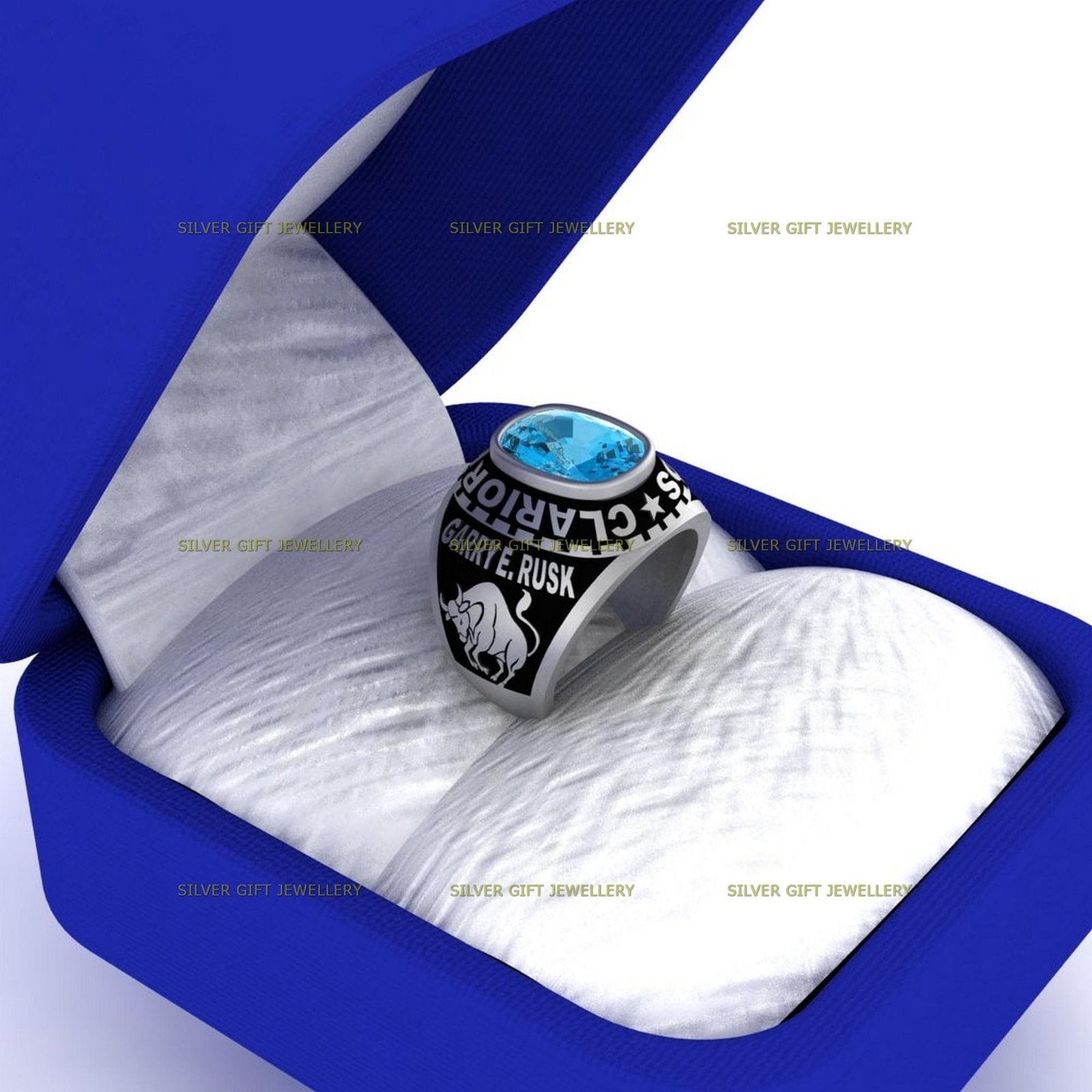 University Ring for Men, Custom Senior Ring 925 Silver - Image 7