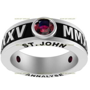 Roman Numeral Elegance Ring, Graduation Class Ring 925 Silver