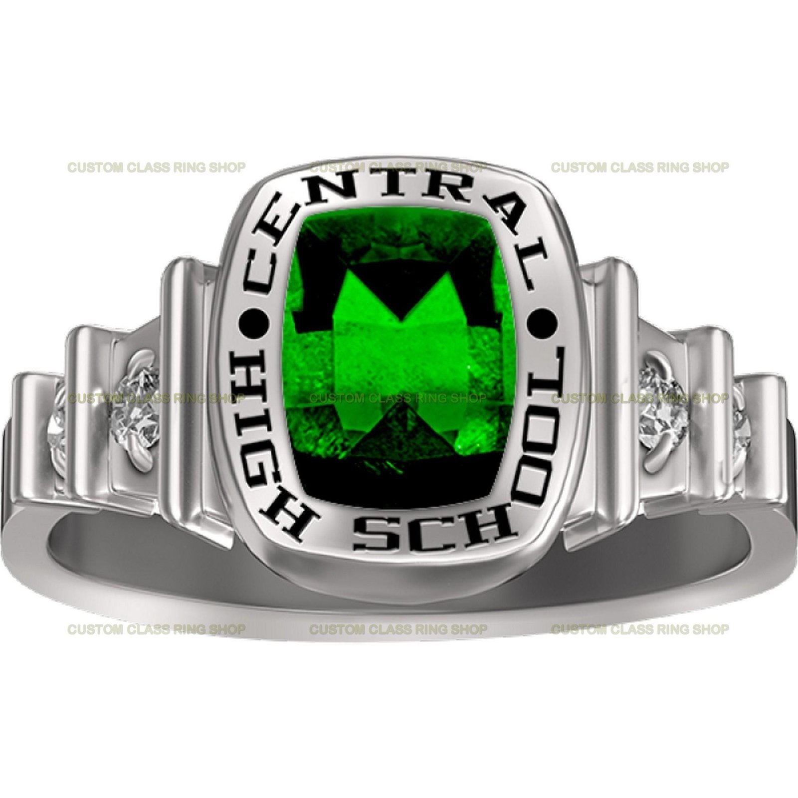 White Gold Plated Class Ring for Women, Marquise Stone 925 Silver - Image 4