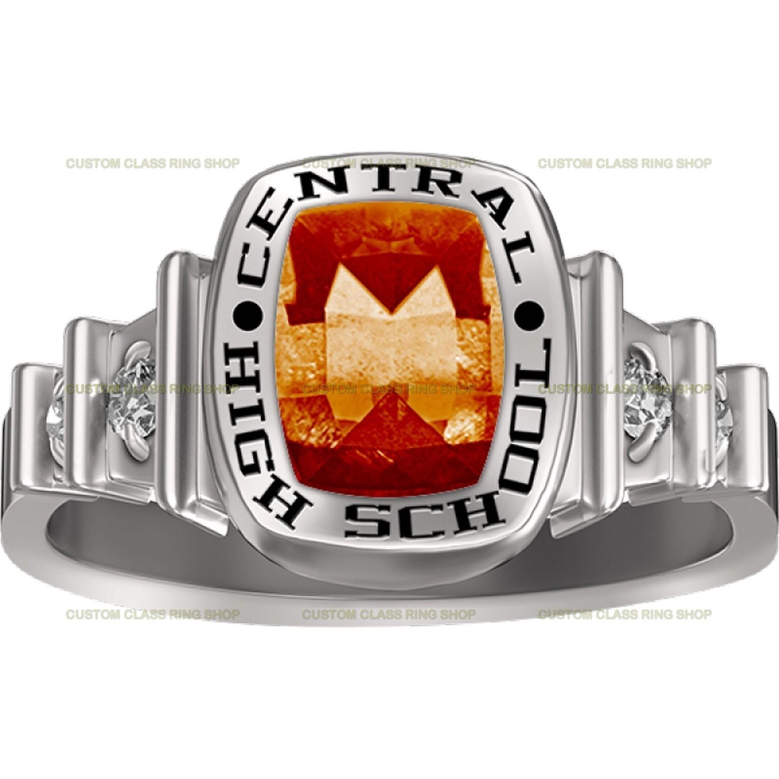 White Gold Plated Class Ring for Women, Marquise Stone 925 Silver - Image 8