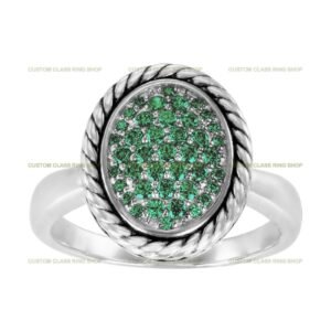 Graceful Senior Ring for Her, University Collection 925 Silver