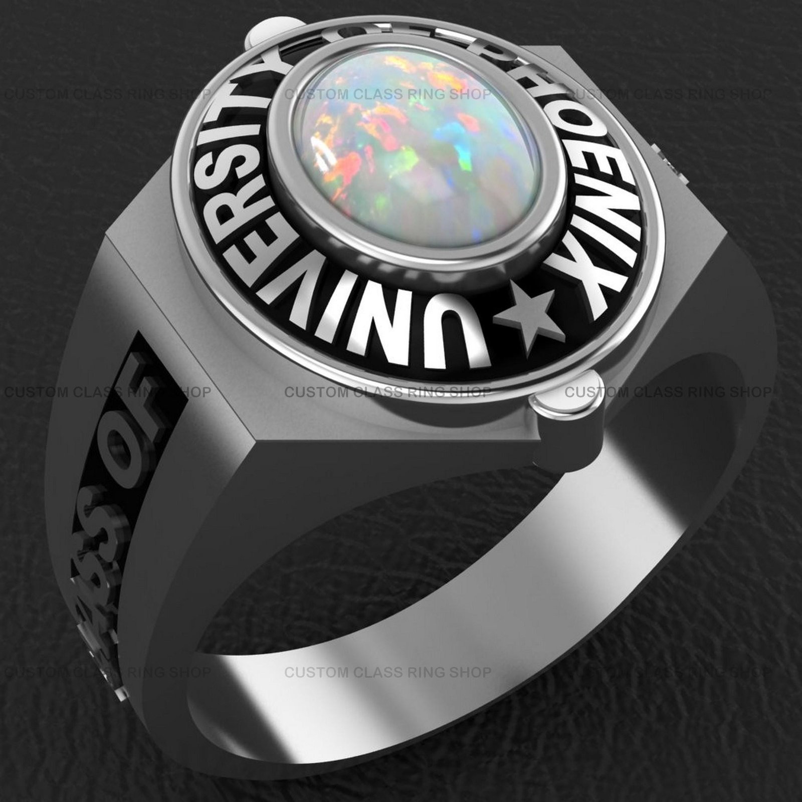 Everyday Oval College Ring, Handmade Sterling Silver Grad Gift - Image 5