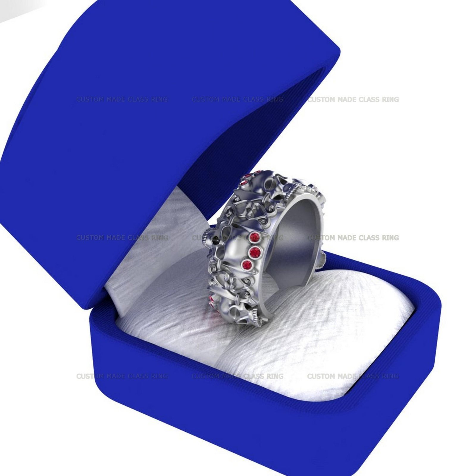 Detailed Skull Ring, Handmade Halloween Ring Silver or Gold - Image 6