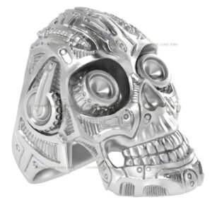 Gothic Skull Ring for Men, Sterling Silver or Solid Gold