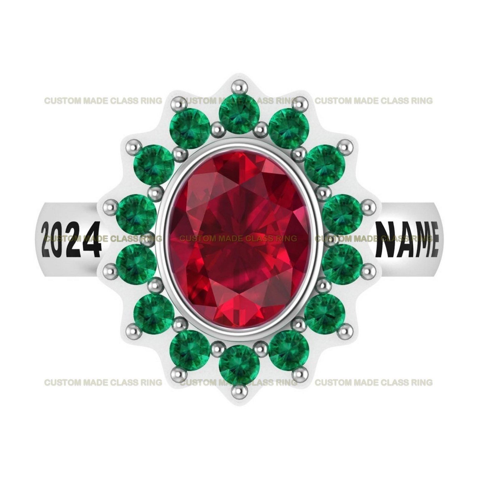 Blossom College Ring, Flower Design Handmade 925 Silver Gift