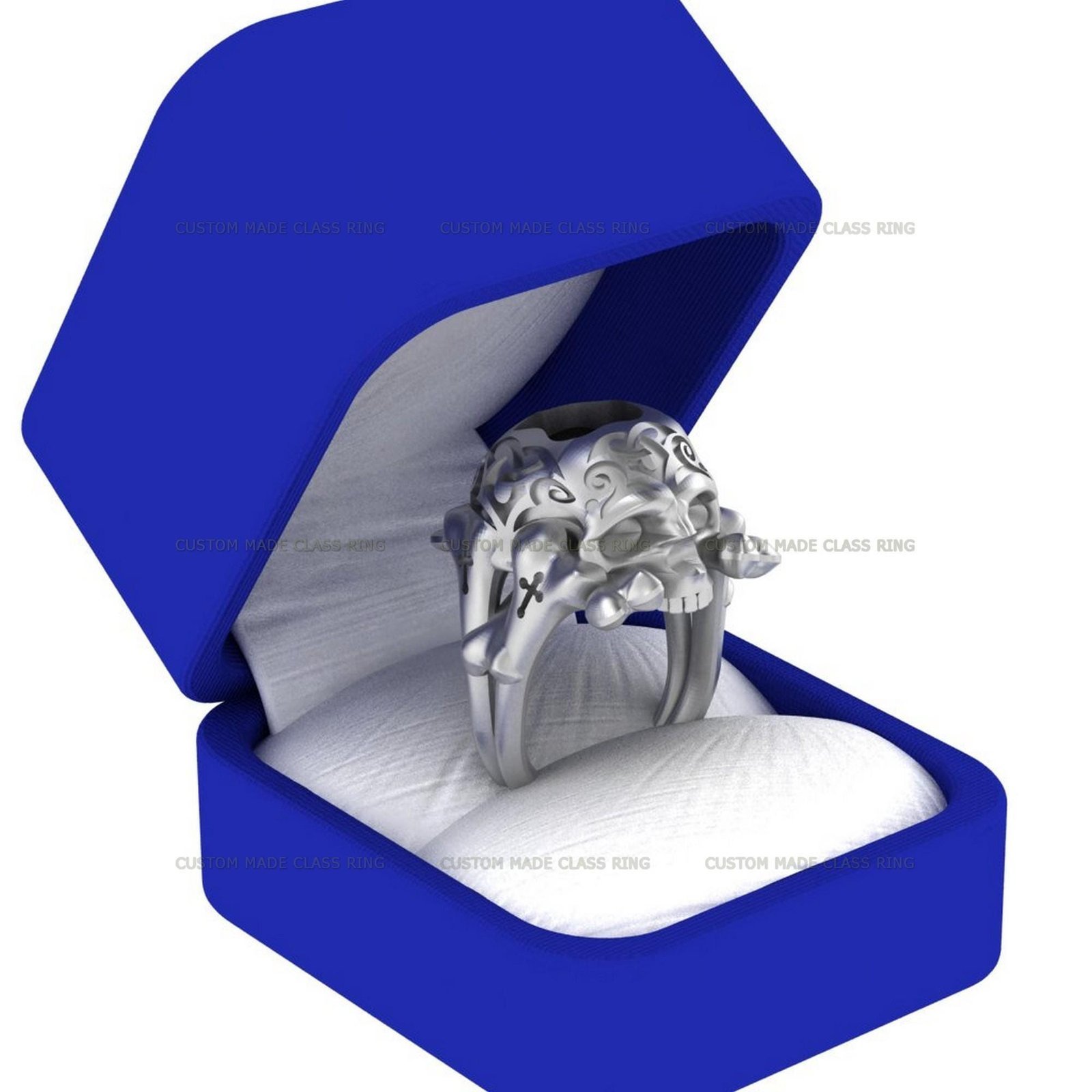 Spooky Skull Ring, Halloween Gothic Ring in Silver or Gold - Image 7
