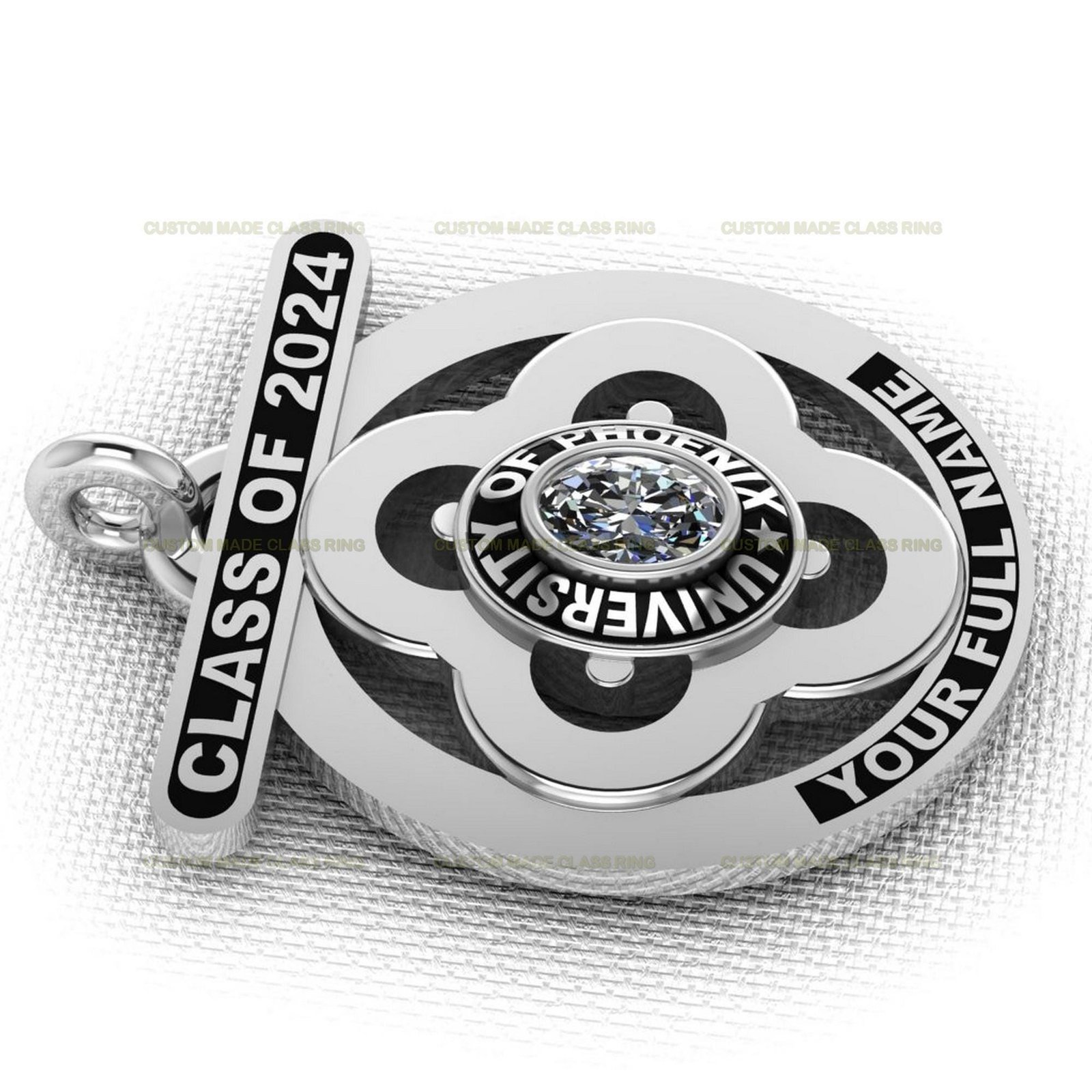 Custom Class Pendant, Fully Personalized School Necklace 925 Silver - Image 6