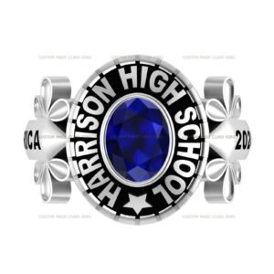Flower Senior Ring, Delicate Blossom Design 925 Silver Gift