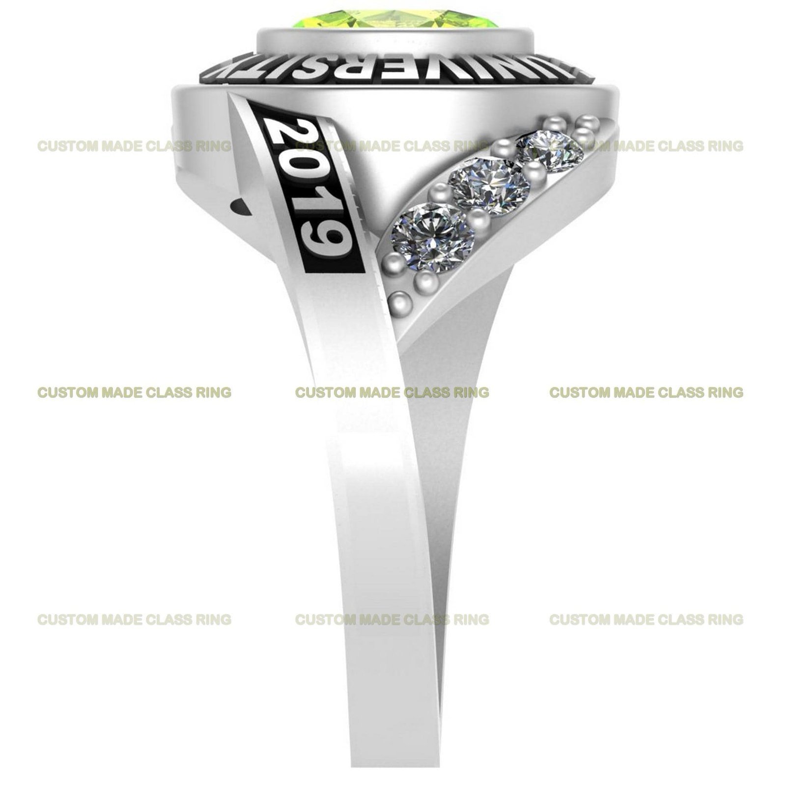 Legacy Moissanite Ring, Gemstone Graduation Class Ring 925 Silver - Image 9
