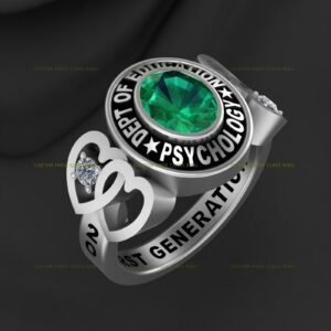 Radiant Heart Class Ring for Her, Moissanite Style 925 Silver