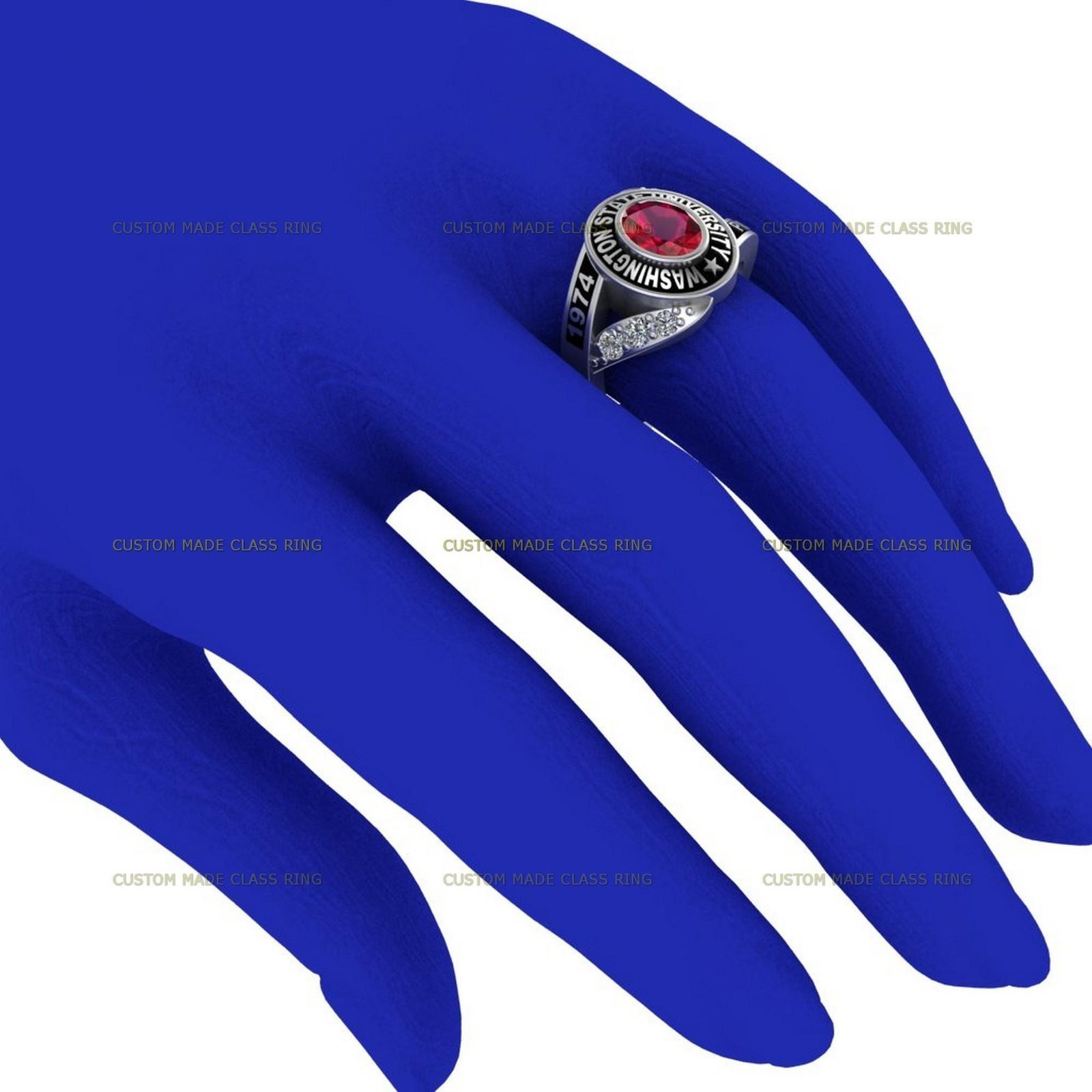 Moissanite Graduation Ring for Her, Personalized 925 Silver Band - Image 8