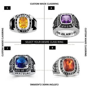 Commemorative Senior Ring, Custom Engraved 925 Silver