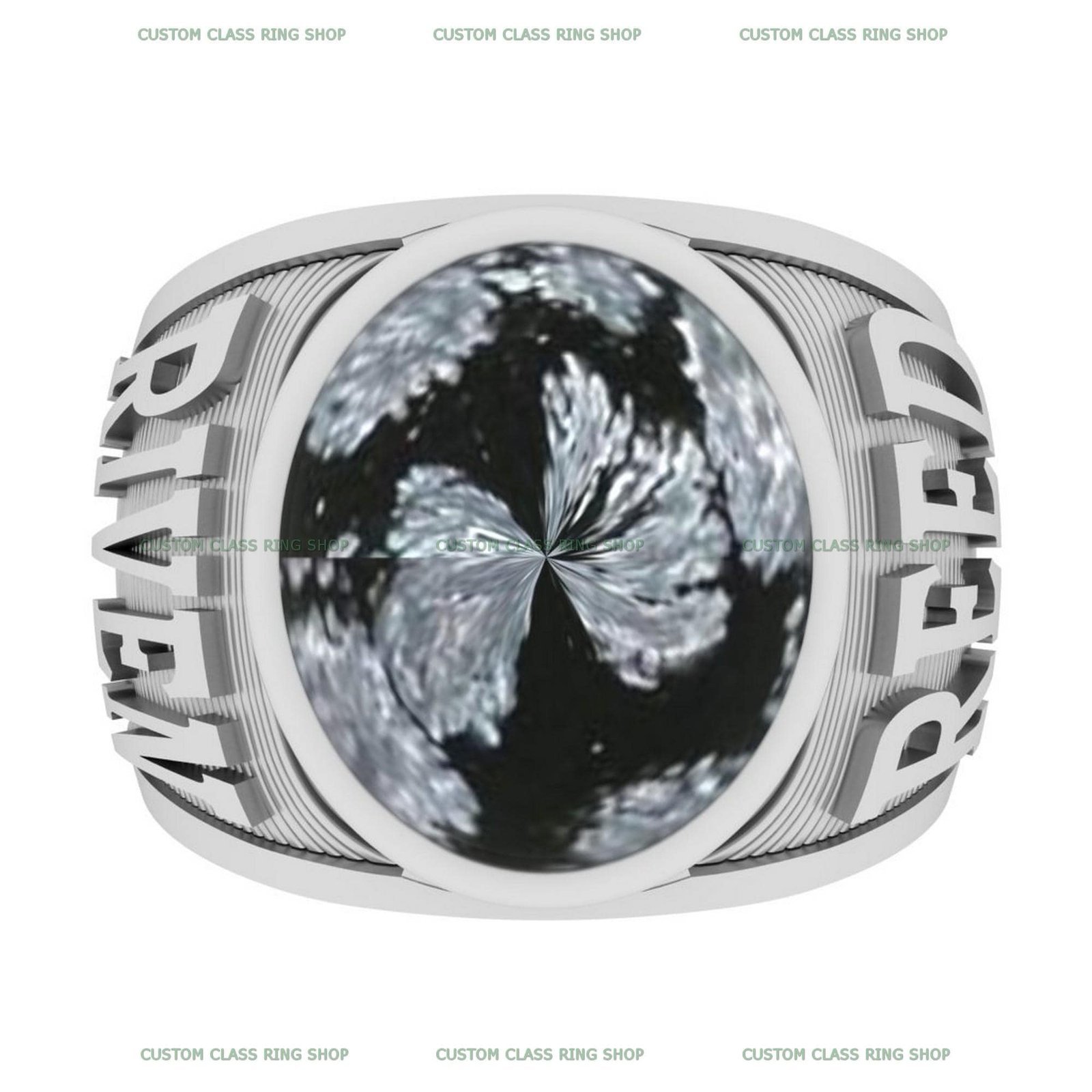 Turquoise Class Ring, Custom Stone in Solid Gold or Sterling Silver