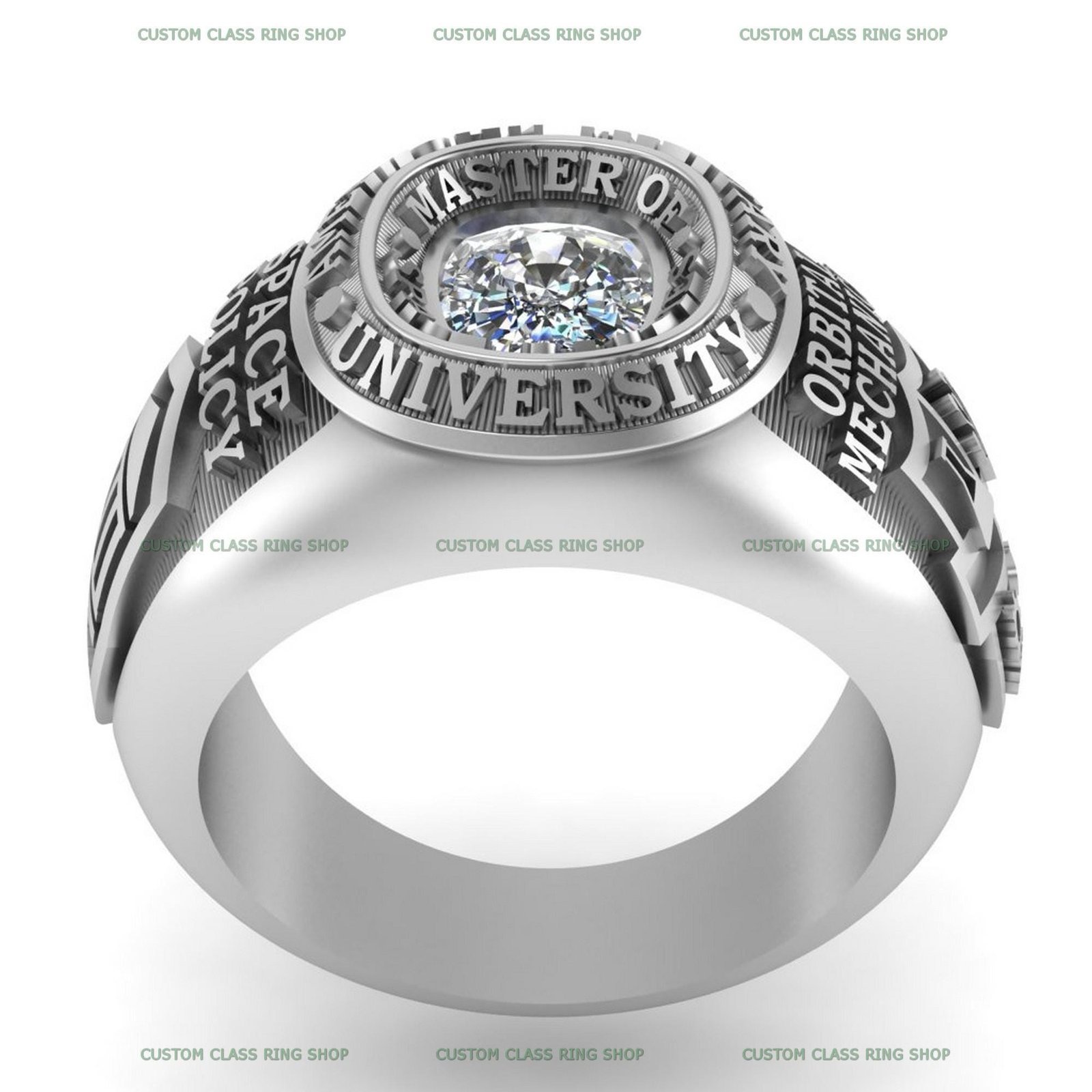 Moissanite Military Ring, Personalized Veteran Gift in 925 Silver - Image 5