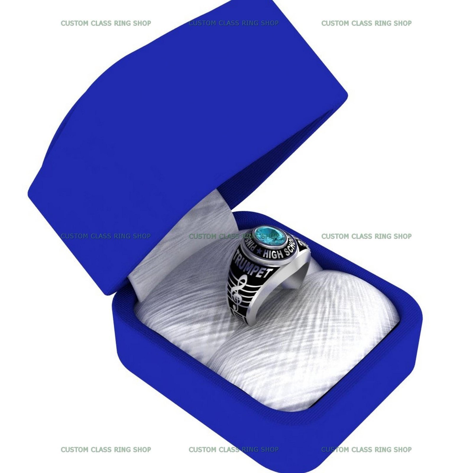 Women's Logo Class Ring, Custom College Emblem in 925 Silver - Image 8