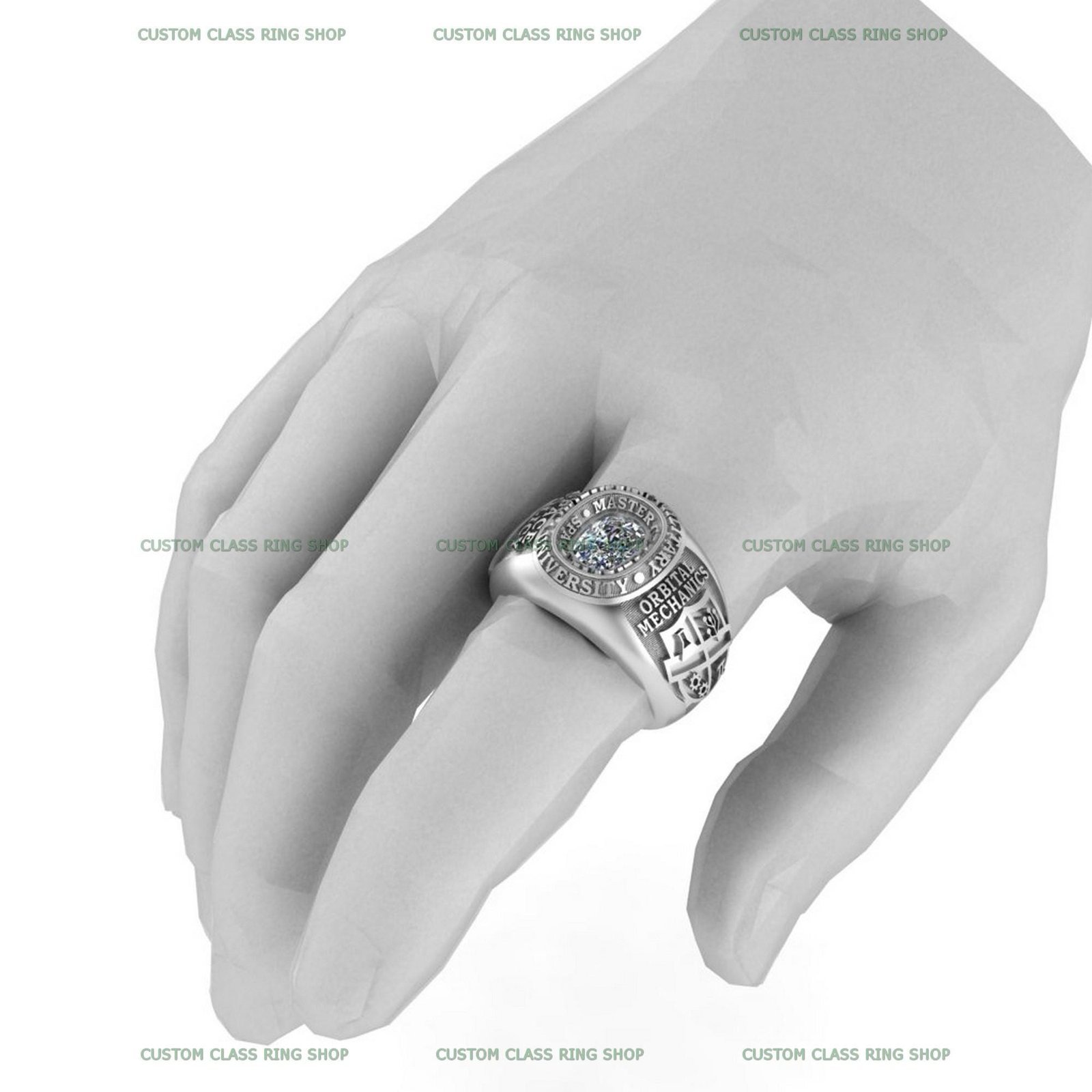 Moissanite Military Ring, Personalized Veteran Gift in 925 Silver - Image 6
