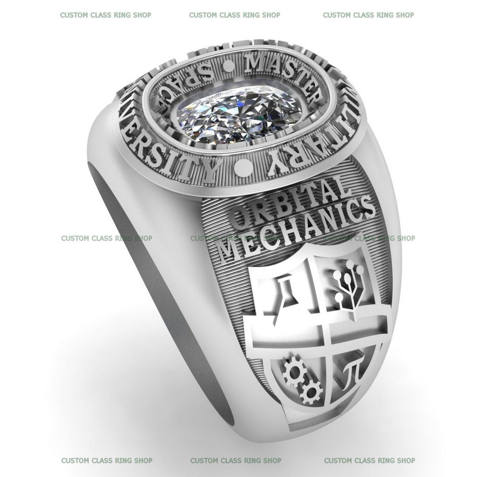 Moissanite Military Ring, Personalized Veteran Gift in 925 Silver - Image 4