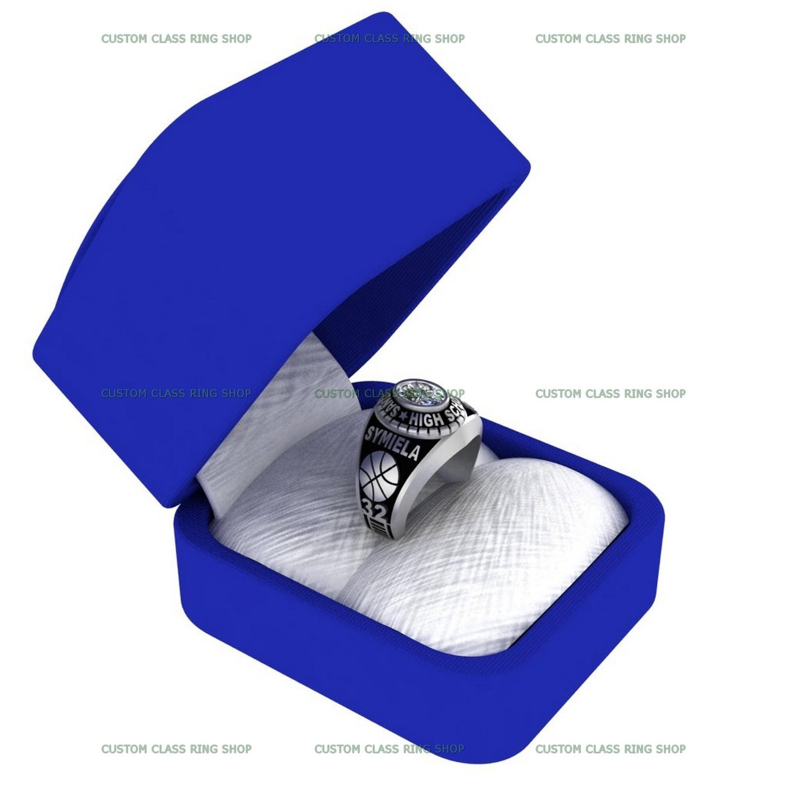 Women's Custom Class Ring, Classic College Senior Design 925 Silver - Image 9